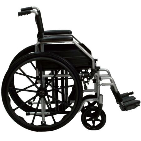 Sedia a rotelle carrozzina pieghevole ad autospinta con doppia crocera braccioli e pedane estraibili per anziani e disabili