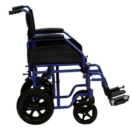 Sedia a rotelle carrozzina da transito pieghevole pedane braccioli estraibili per anziani disabili invalidi non autosufficienti