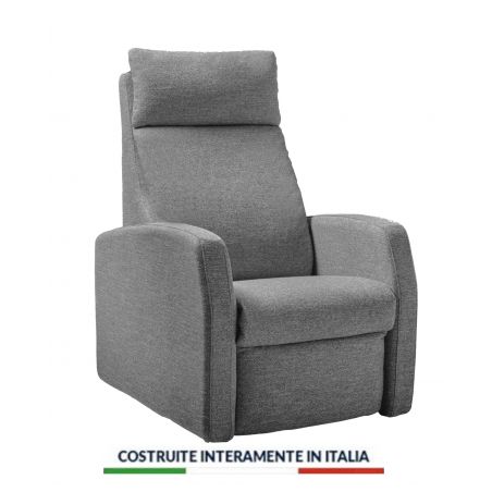 Poltrona relax alzapersona Verona 2 motori 4 ruote con fiancate estraibili da 69 misura ridotta a 50 cm per passaggi stretti