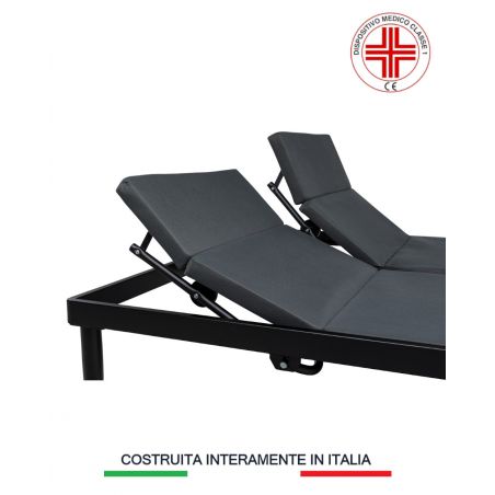Rete letto motorizzata elettrica matrimoniale con soffici superfici in foam rivestite in tessuto 3D traspirante RelaxGo 7000