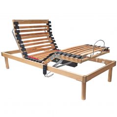 Offerta Relax con rete da letto doghe in legno motorizzata elettrica e materasso memory tessuto in aloe vera