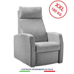 Poltrona relax elettrica Verona XXL per taglie forti sovrappeso obesi alzapersona bariatrica seduta larga 63 cm portata 180 kg