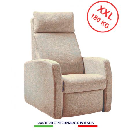 Poltrona relax elettrica Verona XXL per taglie forti sovrappeso obesi alzapersona bariatrica seduta larga 63 cm portata 180 kg