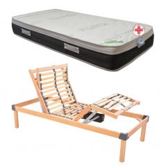 Kit Rete Elettrica Motorizzata RelaxGo 1000 con Materasso Memory Verona H20 Ortopedico Detraibile Sfoderabile e Traspirante