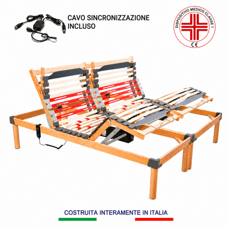 Rete elettrica matrimoniale per letto contenitore doghe su misura personalizzata misura pezzo unico motorizzata RelaxGo 3800K