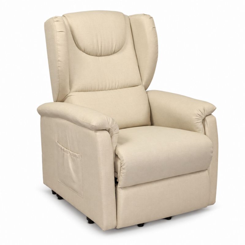 Poltrona relax Emilia 1 motore alzapersona - cotone crema - posizione normale Poltrona relax Emilia 1 motore alzapersona - cotone crema - posizione normale