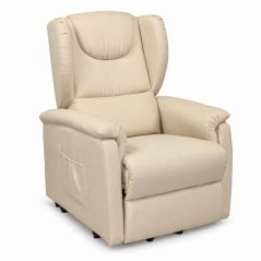 Poltrona relax Emilia 2 motori - cotone crema - posizione normale