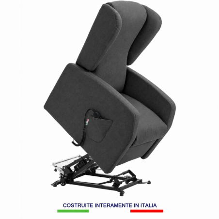 Poltrona relax Napoli 66 cm con massaggio vibrante, 2 motori indipendenti, alzapersona e kit roller