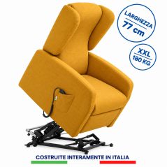 Poltrona Napoli XXL 10 - Giallo, alzata assistita, seduta 63 cm, portata 180 kg