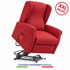 Poltrona relax Torino XXL 250 kg, seduta 60 cm, 2 motori indipendenti e lift alzapersona