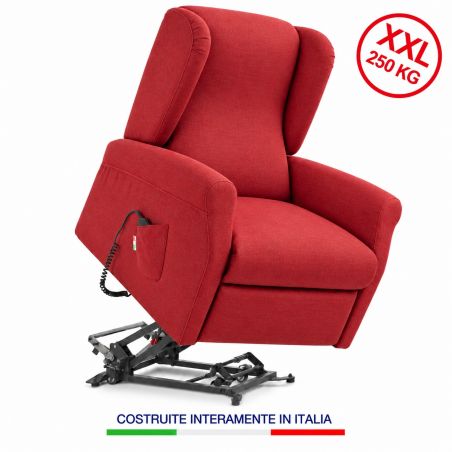 Poltrona relax Torino XXL 250 kg, seduta 60 cm, 2 motori indipendenti e lift alzapersona