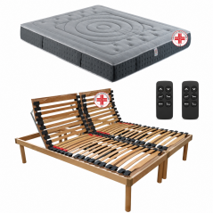 Offerta Supreme include due Reti da letto a doghe motorizzate elettriche e un materasso matrimoniale antalgico antidolorifico