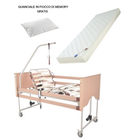 Letto elettrico Prato elevabile con sponde ad altezza variabile Trendelenburg e anti Trendelenburg più materasso Ortopedico