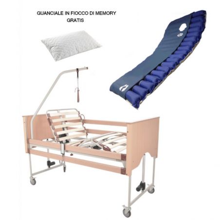 Letto ortopedico alzata variabile elevabile verticale con sponde Trendelenburg anti Trendelenburg e materasso antidecubito Prato