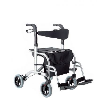 deambulatore-rollator-trasformabile-in-carrozzina-doppio-uso-con-freni-di-stazionamento-sedile-schienale-e-borsa-portata-136-kg