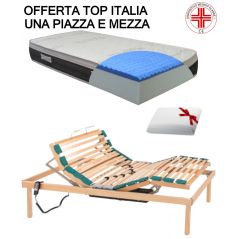 Kit Top Italia Con Rete Elettrica Materasso Ortopedico Memory