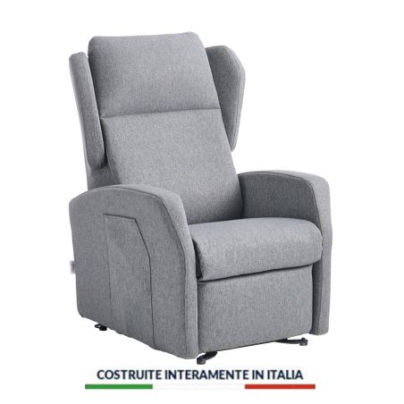 Poltrona relax Genova 4 motori per regolare poggiatesta poggiareni alzata assistita reclinabile alzagambe kit roller a 4 ruote