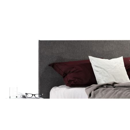 Letto contenitore Roma, struttura giro letto a doghe matrimoniale una piazza e mezza 1 singolo stile moderno eco pelle o tessuto